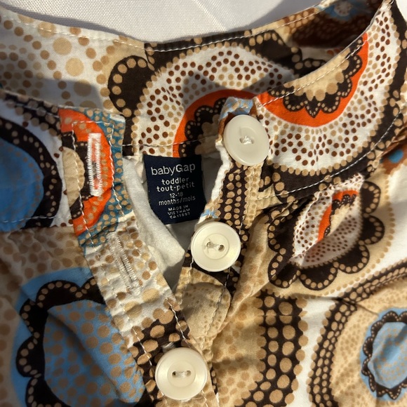 2/$10 Gap Floral shirt Top shirt 12-18 months Blouse shirt earthy vibe pattern - Picture 4 of 5
